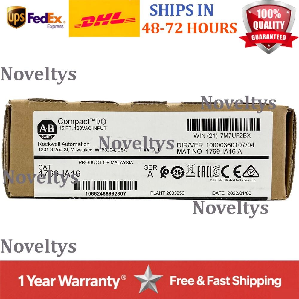 New Allen Bradley 1769-IA16 CompactLogix 16pt 120VAC Input SER A US Free Tax