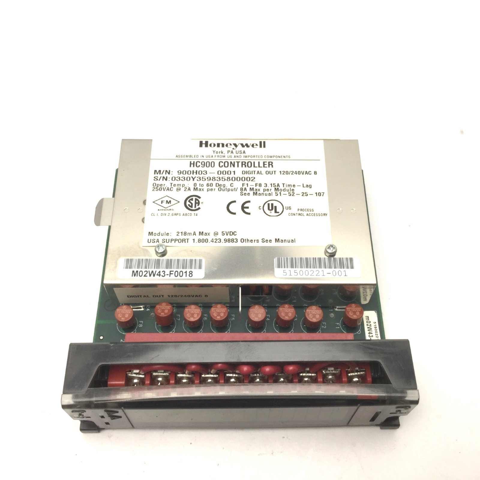 Honeywell 900H03-0001 HC900 ControlEdge Digital Ouput Module 8-Channel 120/240V~