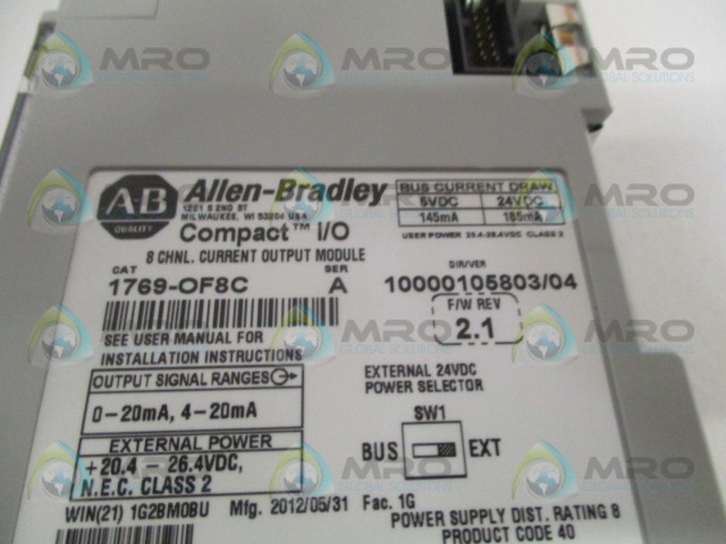 ALLEN BRADLEY 1769-OF8C SER. A F/W 2.1 NSMP