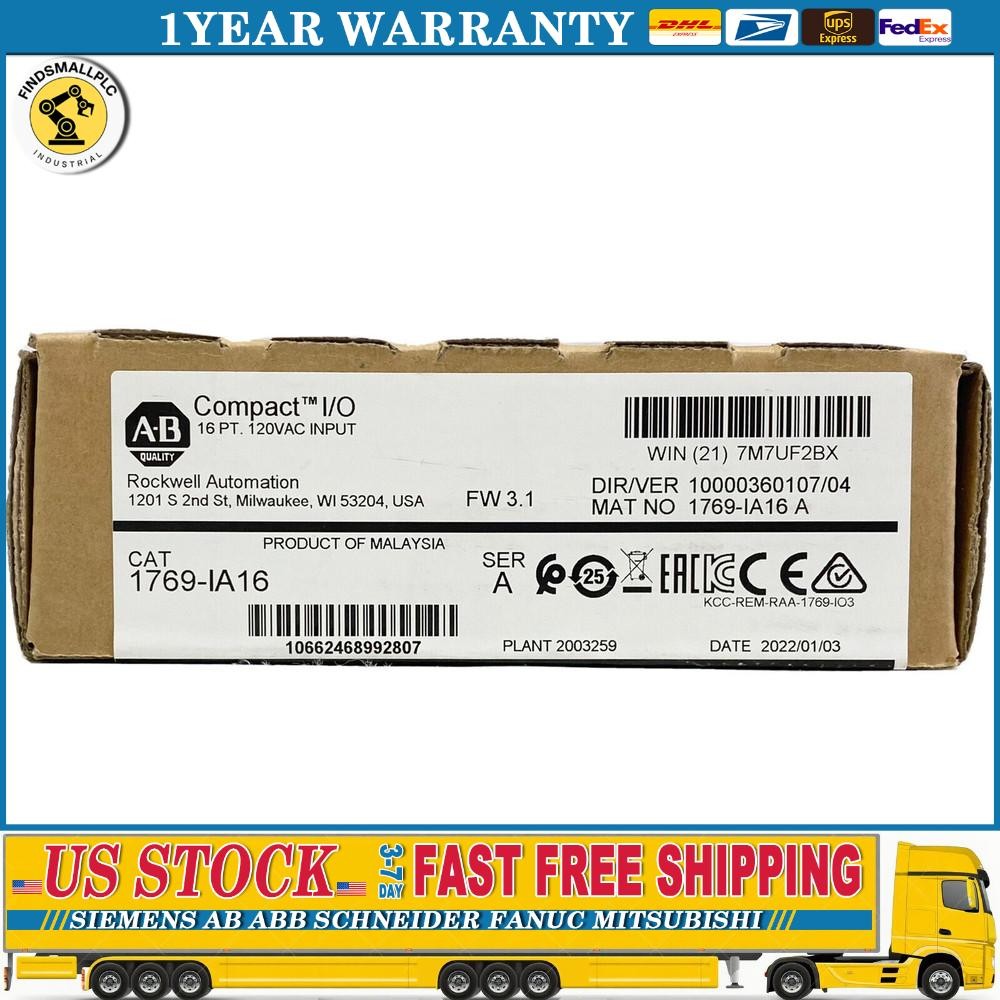 New Allen Bradley 1769-IA16 CompactLogix 16pt 120VAC Input SER A US Free Tax
