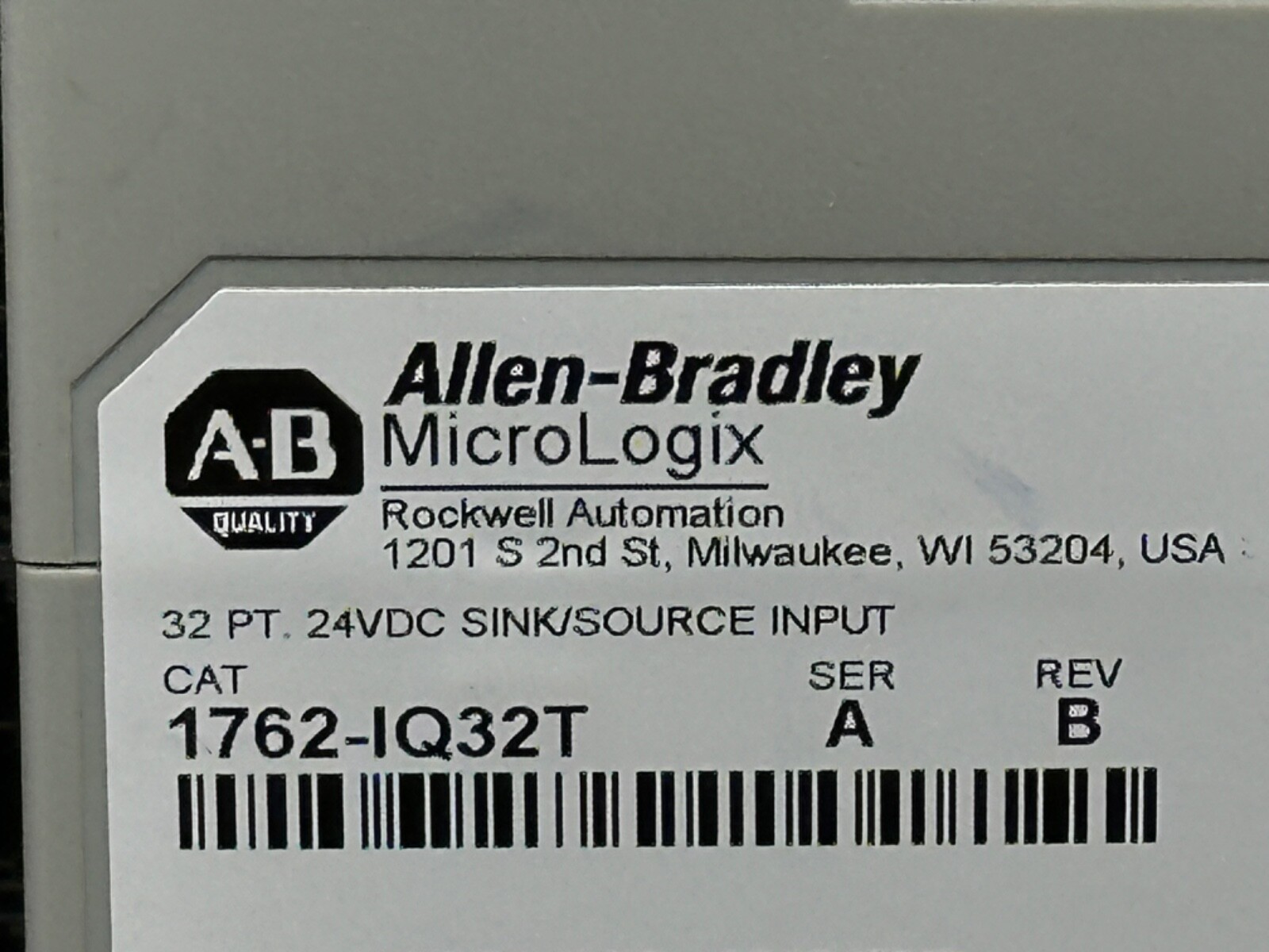 Allen Bradley 1762-IQ32T 1762-1Q32T A MicroLogix 1200 Input Module DC 32 Pt #3
