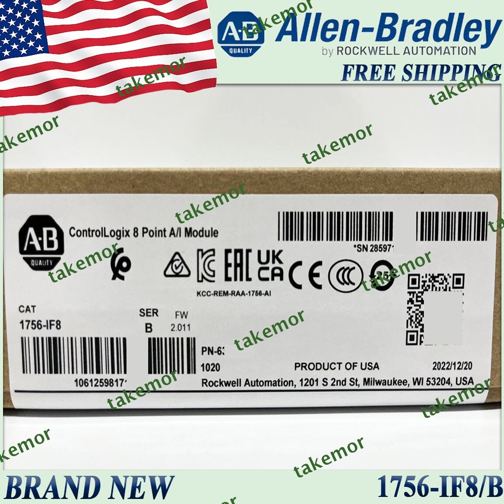 Factory Sealed AB 1756-IF8/B ControlLogix 8Point A/I Module 1756IF8 B Free Ship