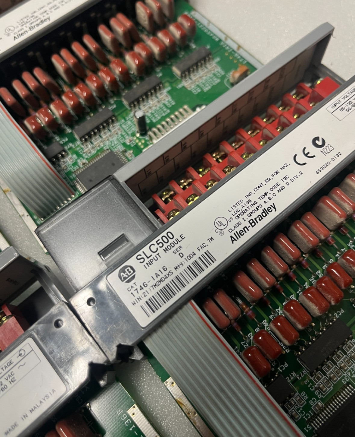 Qty 4 Allen Bradley 1746-IA16 Series D mfg date 1004 Input Module – Lot of 4