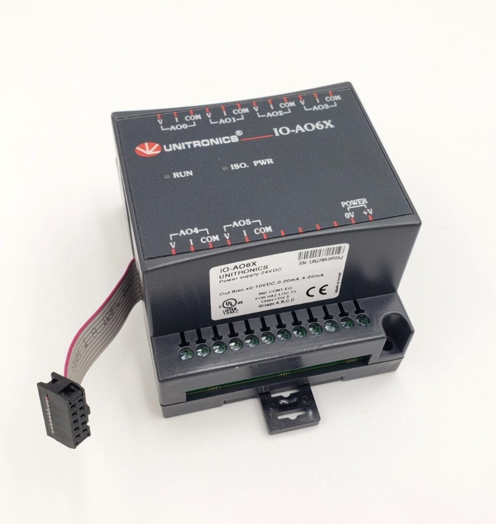 New Unitronics IO-AO6X Isolated Analog Output Module – 60 Day Warranty