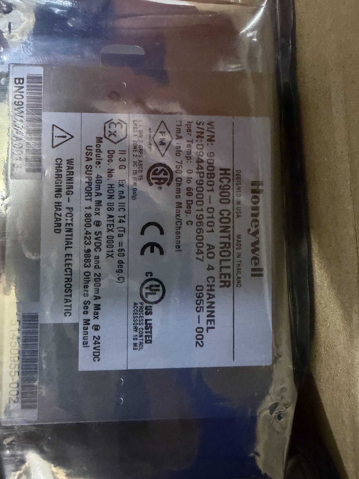 Honeywell 900B01-0101 HC900 Analog Output Module 4-Channel 4-20mA NEW NOS