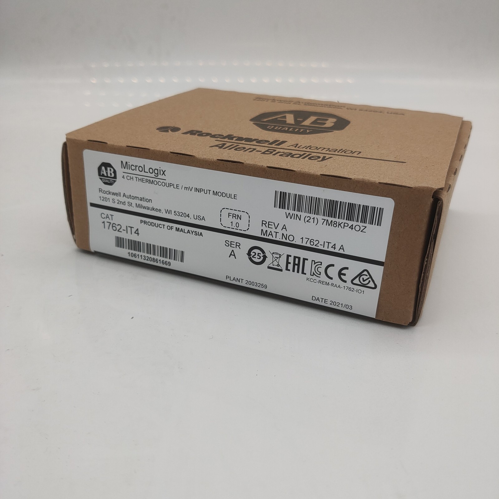 2023 NEW AB 1762-IT4 SER A MicroLogix Themocouple/mV Module 1762IT4