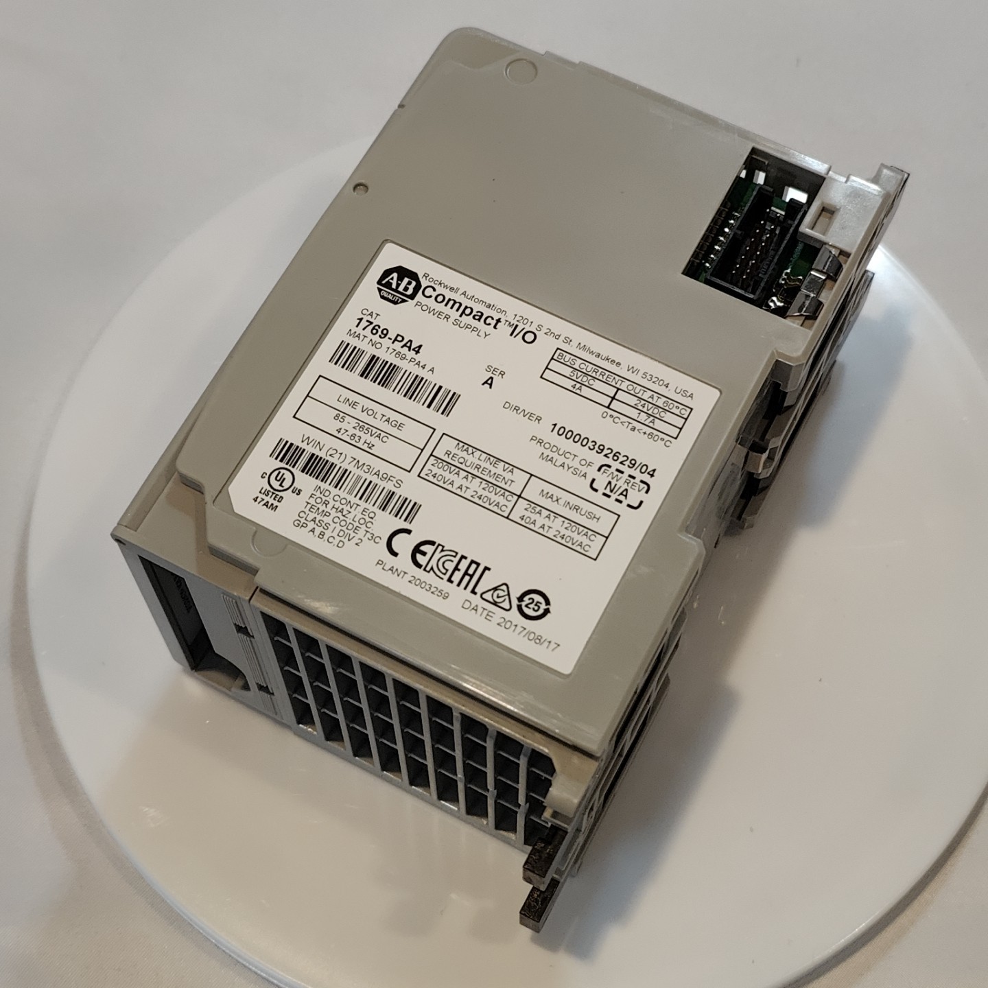 Allen Bradley 1769-PA4 Compact I/O Series A Power Supply