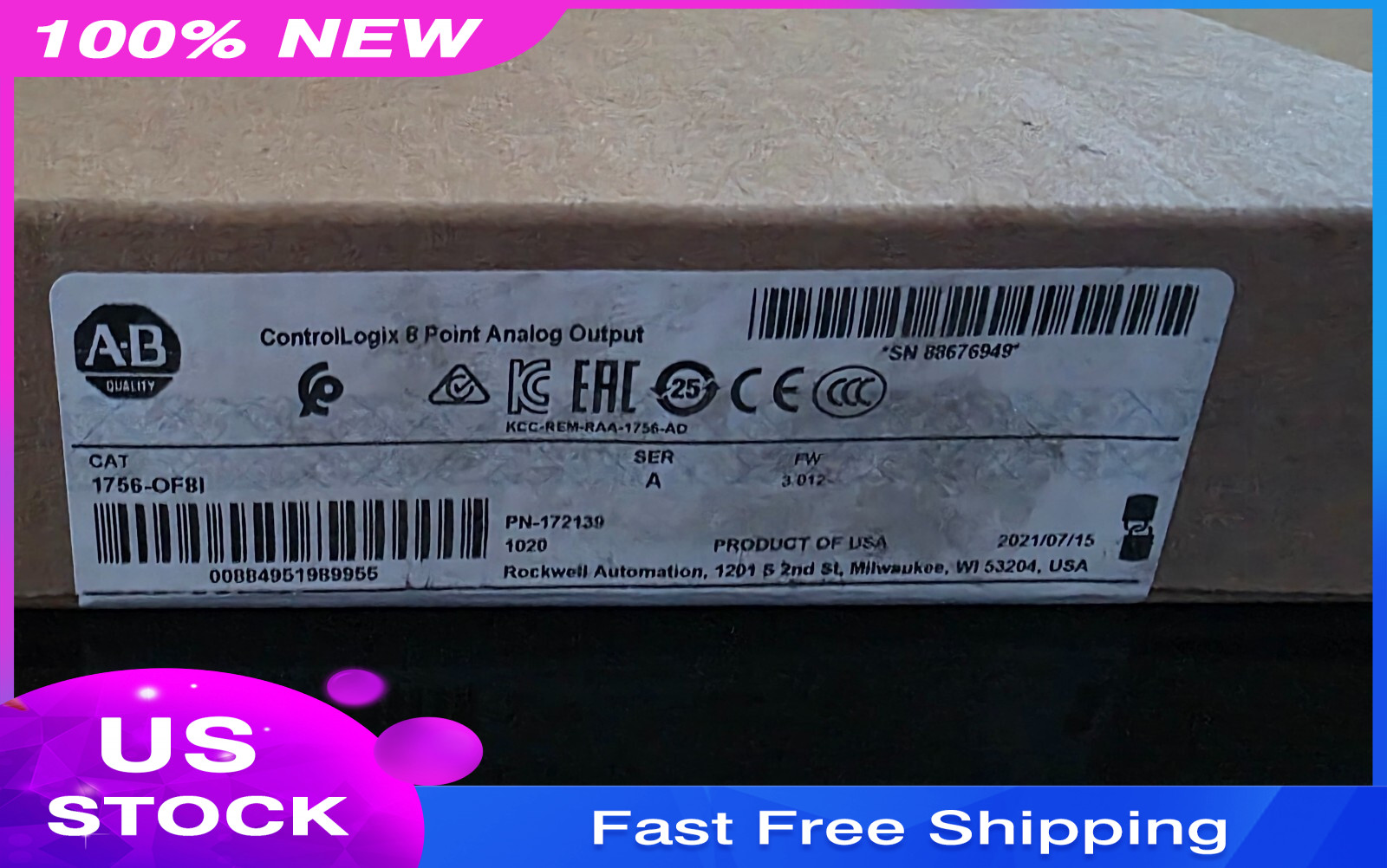 Allen-Bradley ControlLogix Analog Output Module, 8 Isolated Points 1756-OF8I