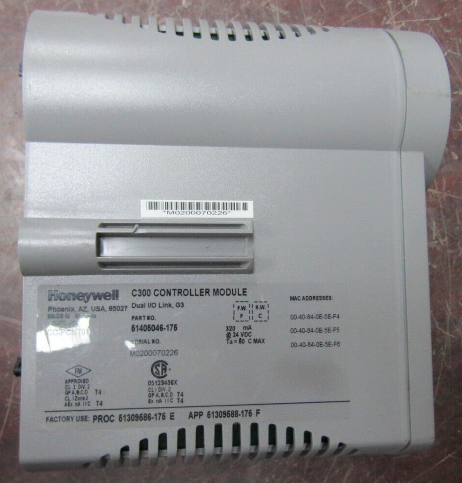 😃 HONEYWELL C300 CONTROLLER MODULE 24 VDC CC-PCNT01 51405046-175