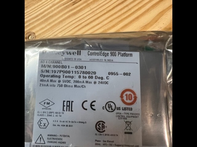 Honeywell Analog output card (AO) 4 channel 900B01-0301