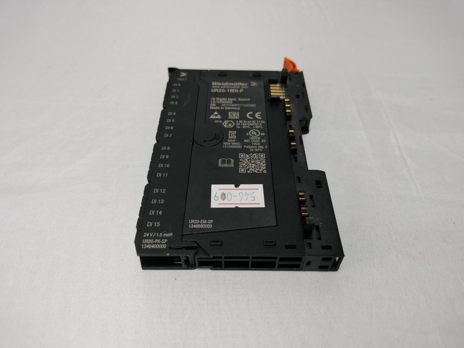 Weidmuller UR20-16DI-P UR2016DIP 1315200000 Remote I/O Module Made in Germany