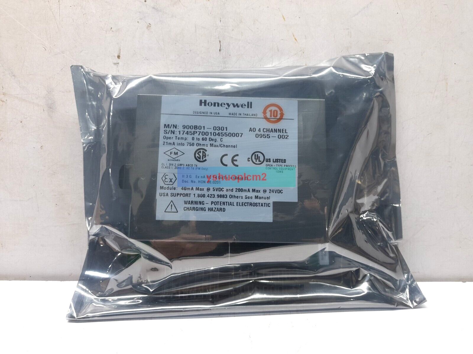 Honeywell 900B01-0301 AO 4 Channel Analog Output Card