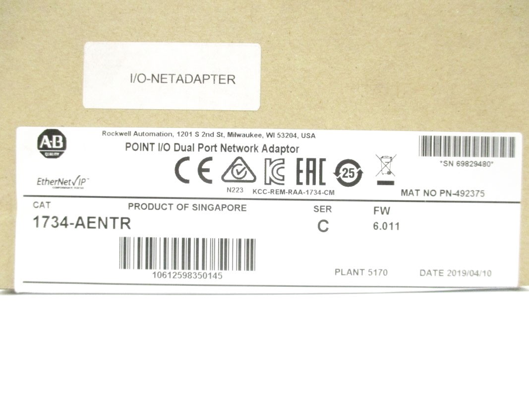 ALLEN BRADLEY 1734-AENTR SER. C F/W 6.011 DATE: 2019 NSFS