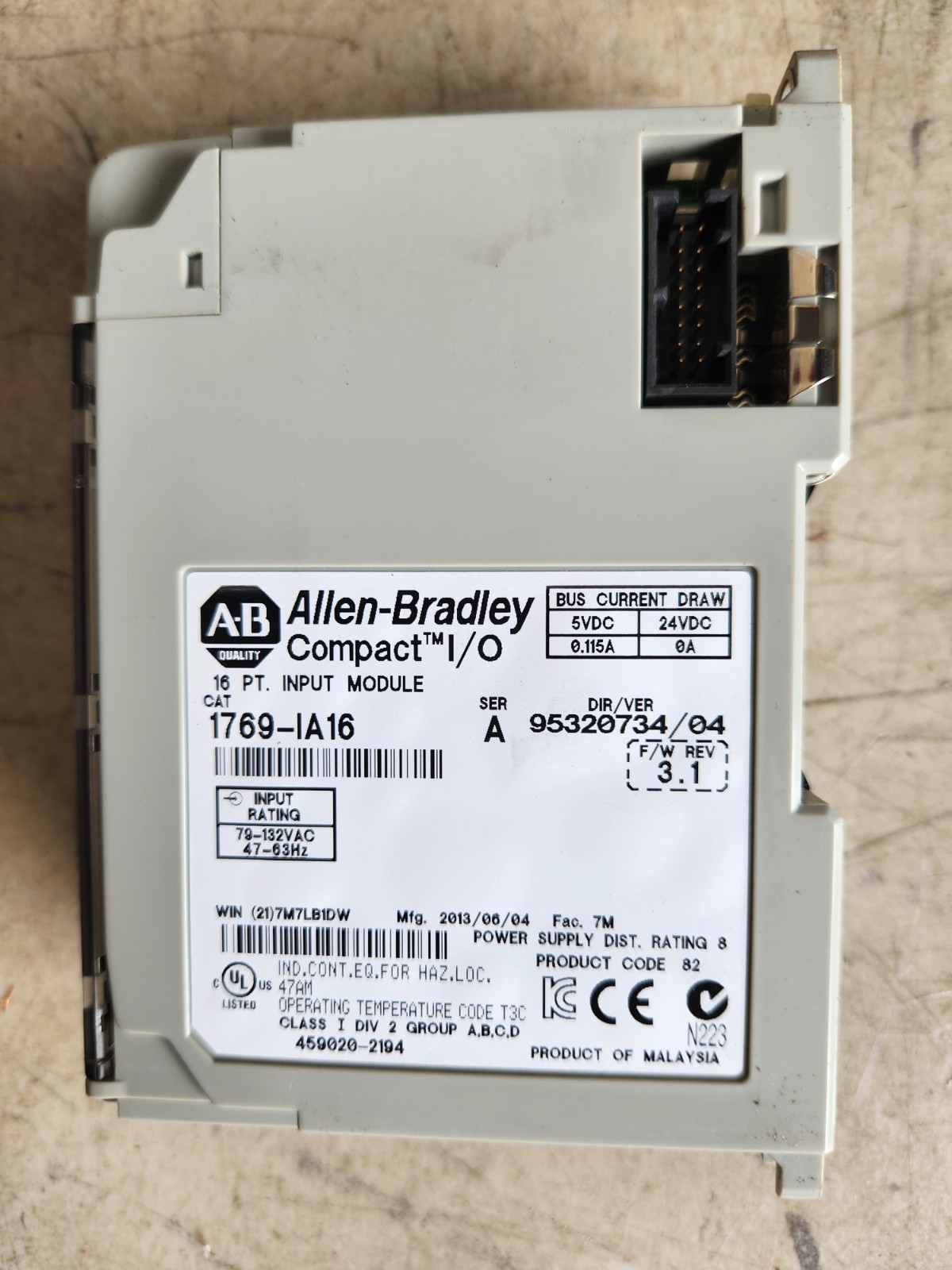 Allen-Bradley 1769-IA16 Compact I/O Input Module (#217)