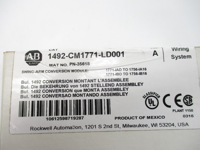 ALLEN BRADLEY 1492-CM1771-LD001 SER. A (WH) NSFS
