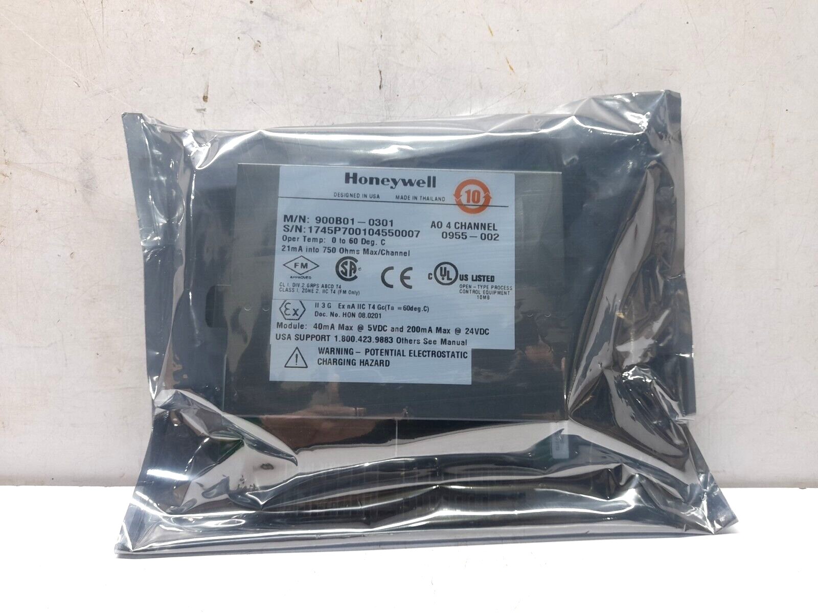 Honeywell 900B01-0301 AO 4 Channel Analog Output Card