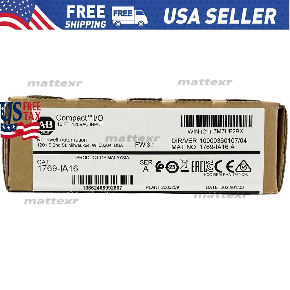 New Allen Bradley 1769-IA16 CompactLogix 16pt 120VAC Input SER A US Free Tax