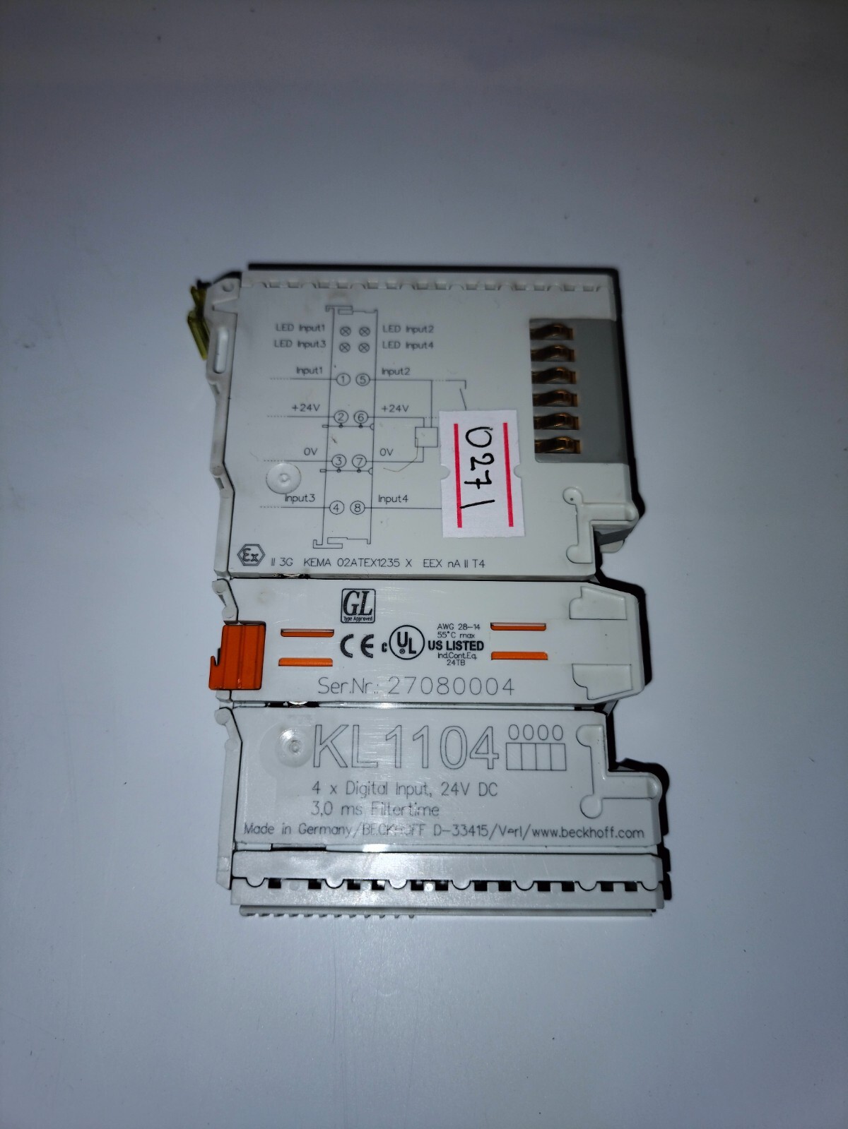 Beckhoff KL1104 Bus Terminal 4x Digital Input Module 24V DC Made in Germany