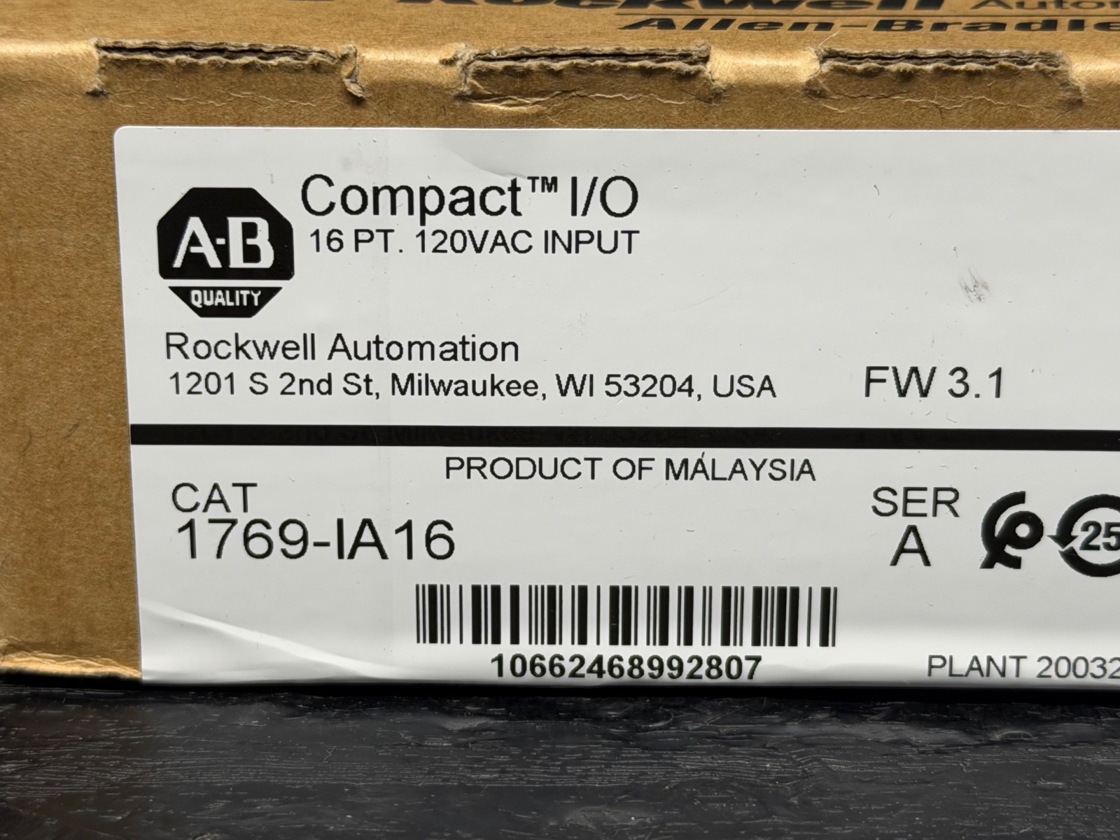 2022 Surplus Sealed Allen Bradley 1769-IA16 1A16 Compact I/O Input Module 16Pt