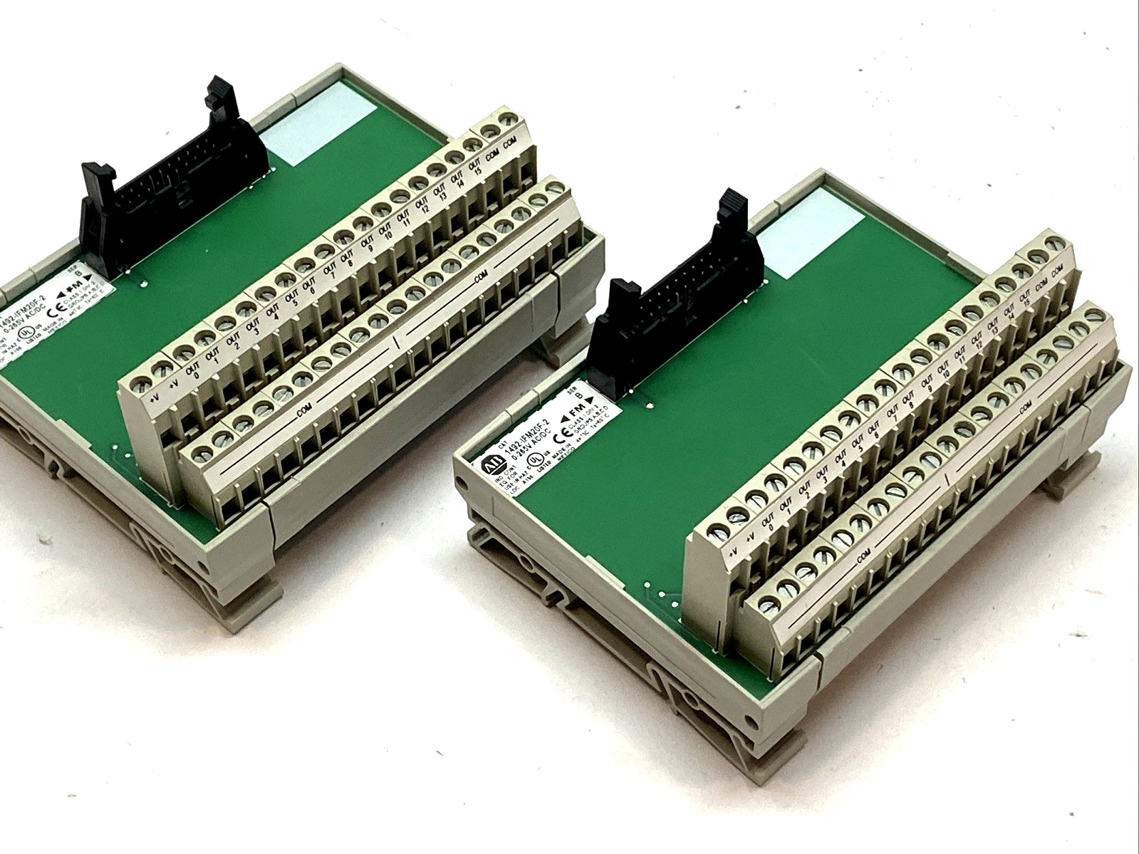 Allen Bradley 1492-IFM20F-2 IFM Module 20-Point Feed-Through Ser. B LOT OF 2