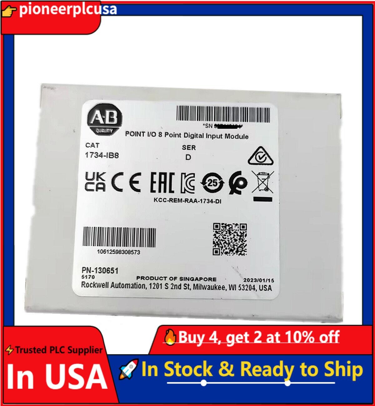 Allen-Bradley 1734-IB8 AB 8Point Digital Input Module 1734IB8 NEW factory Sealed