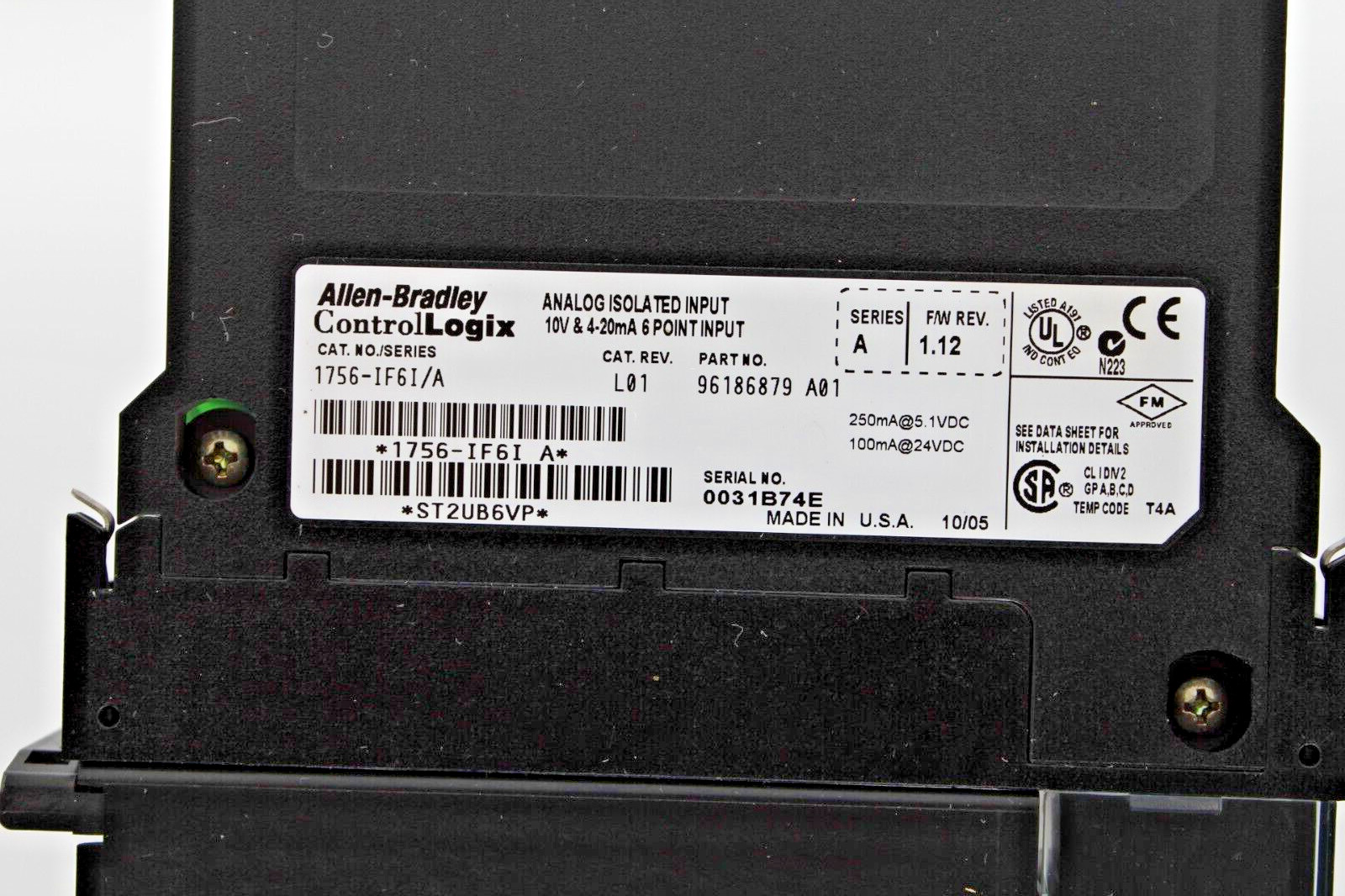 Allen Bradley 1756-IF6I /A Analog Input Module