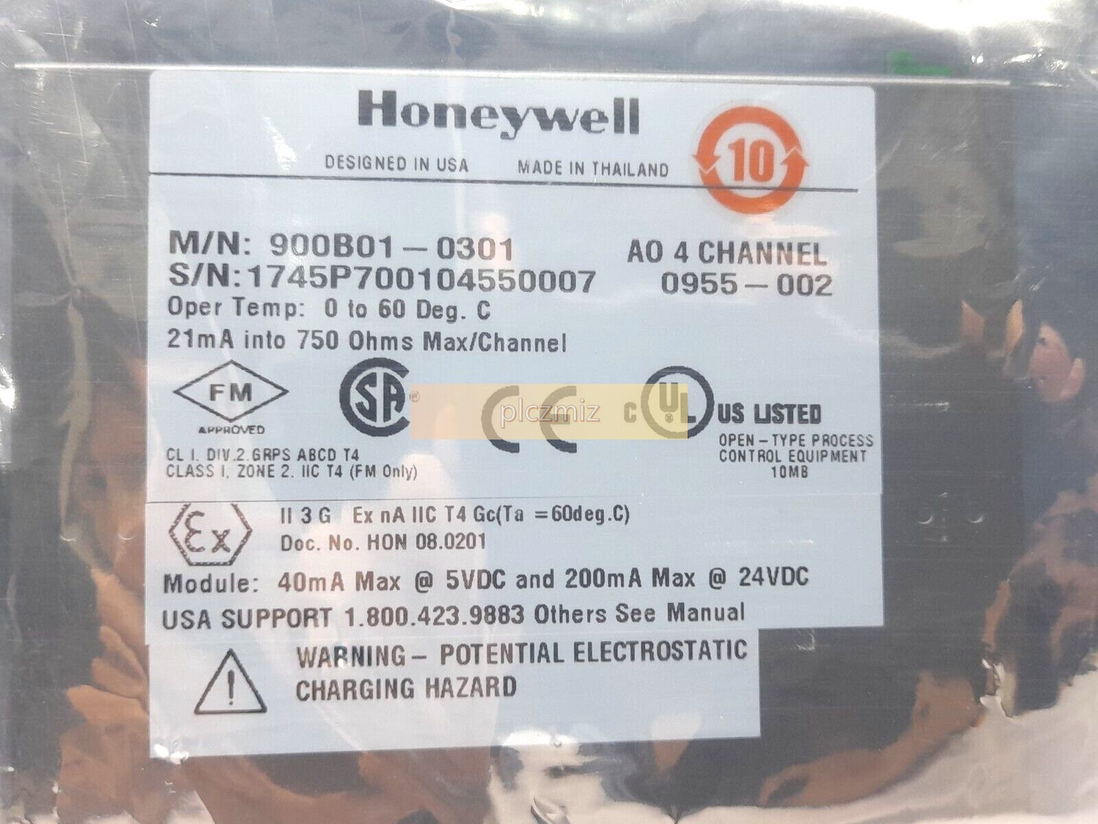 Honeywell 900B01-0301 AO 4 Channel Analog Output Card