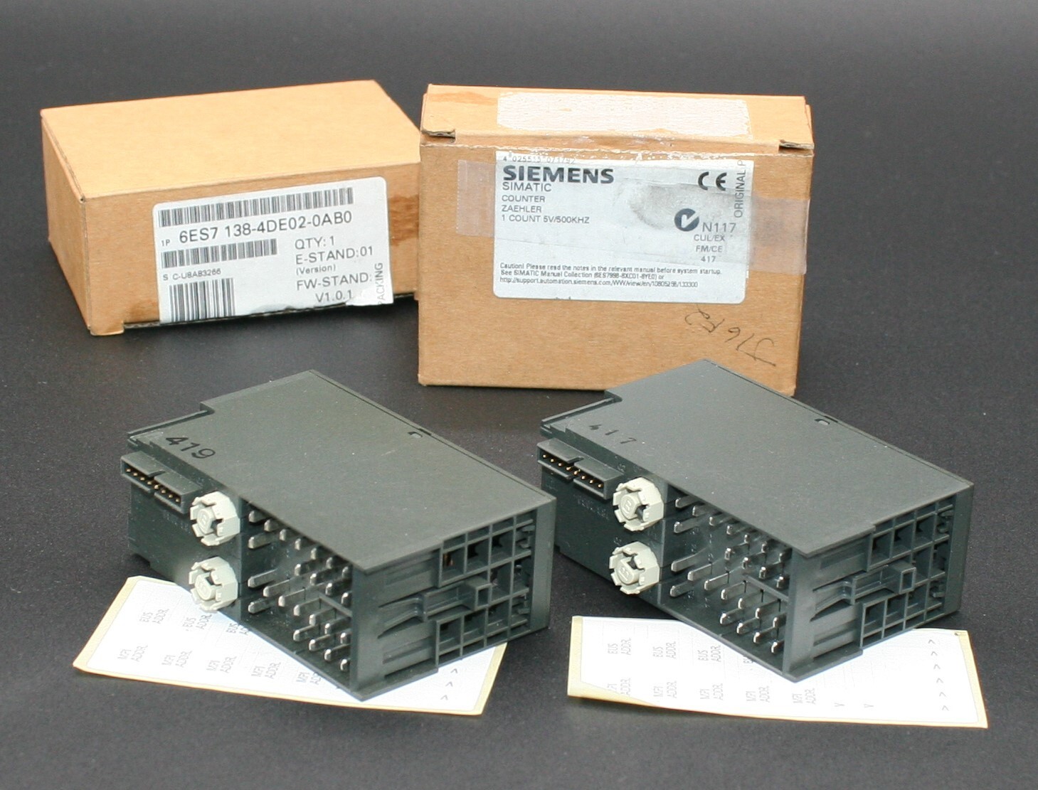One (1) SIEMENS 6ES7-138-4DE02-0AB0 N117 Simatic Counter ET 200S 24V Germany NEW