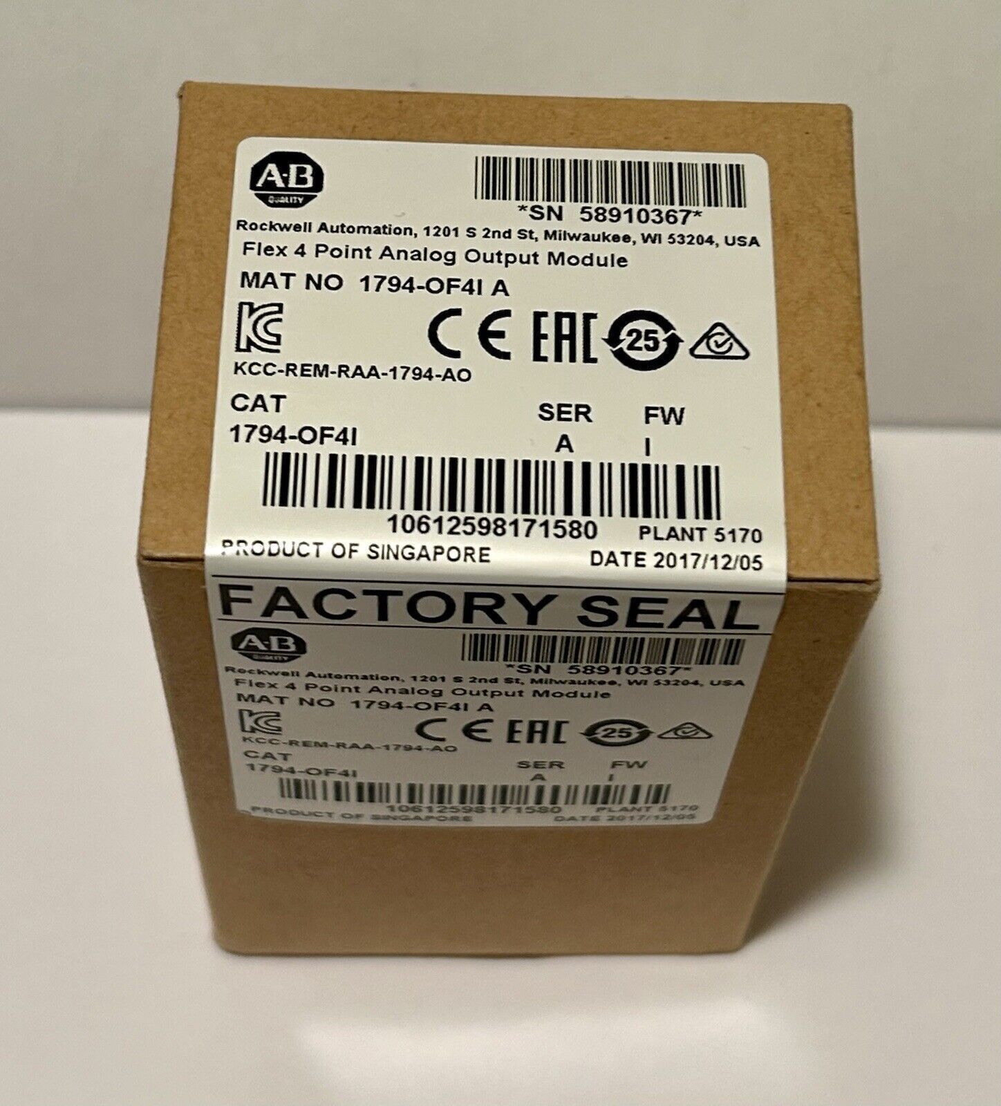 New Sealed Allen-Bradley 1794-OF4I Flex 4 Point Analog Output Module