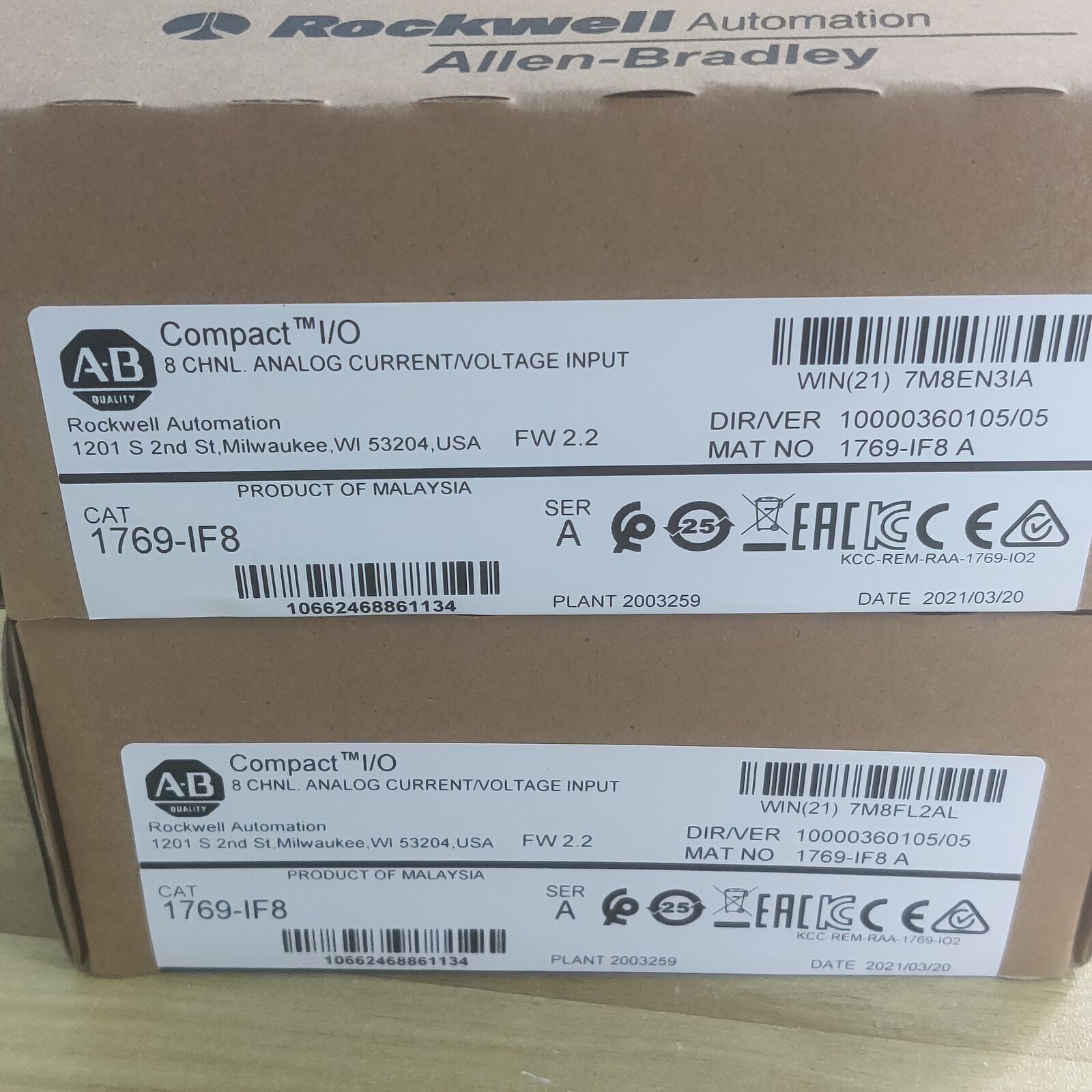 AB 1769-IF8 CompactLogix 8 Pt Analog Input Module 2022 New 1769IF8 TX