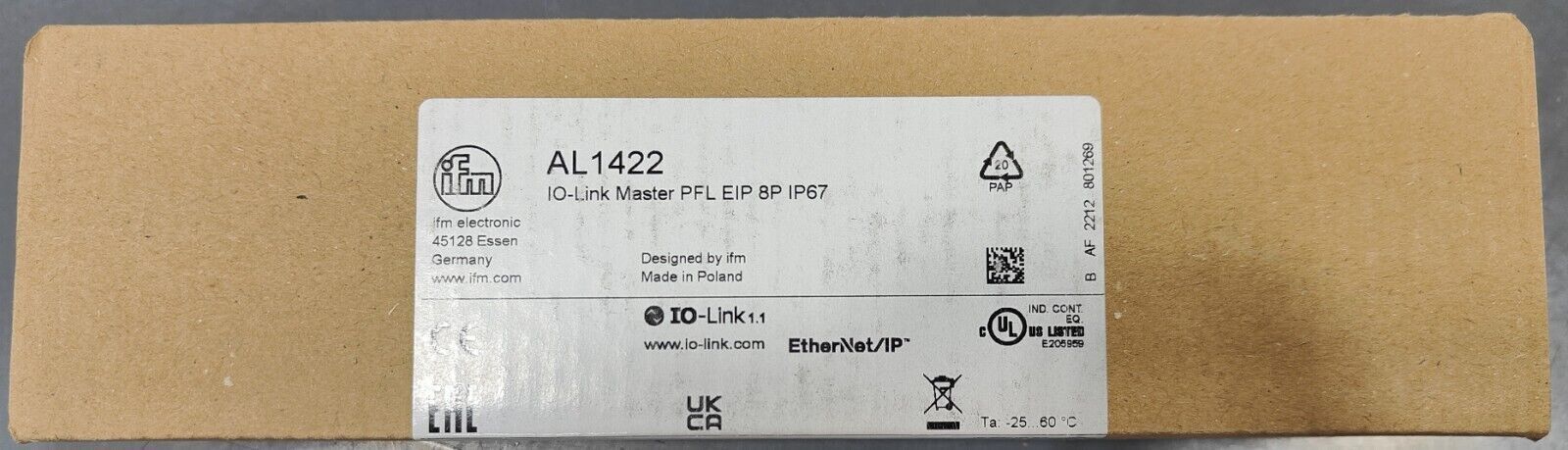New IFM AL1422 IO-Link Master EtherNet/IP 8 Port IP67 FREE SHIPPING