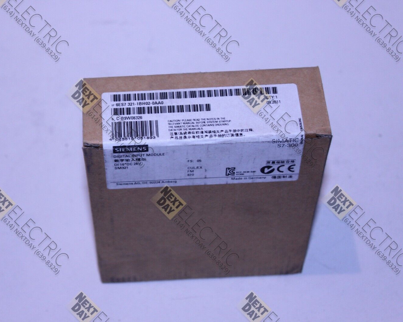 Siemens, 6ES7 321-1BH02-0AA0, S7-300 Digital Input Module PLC Card OEM Germany