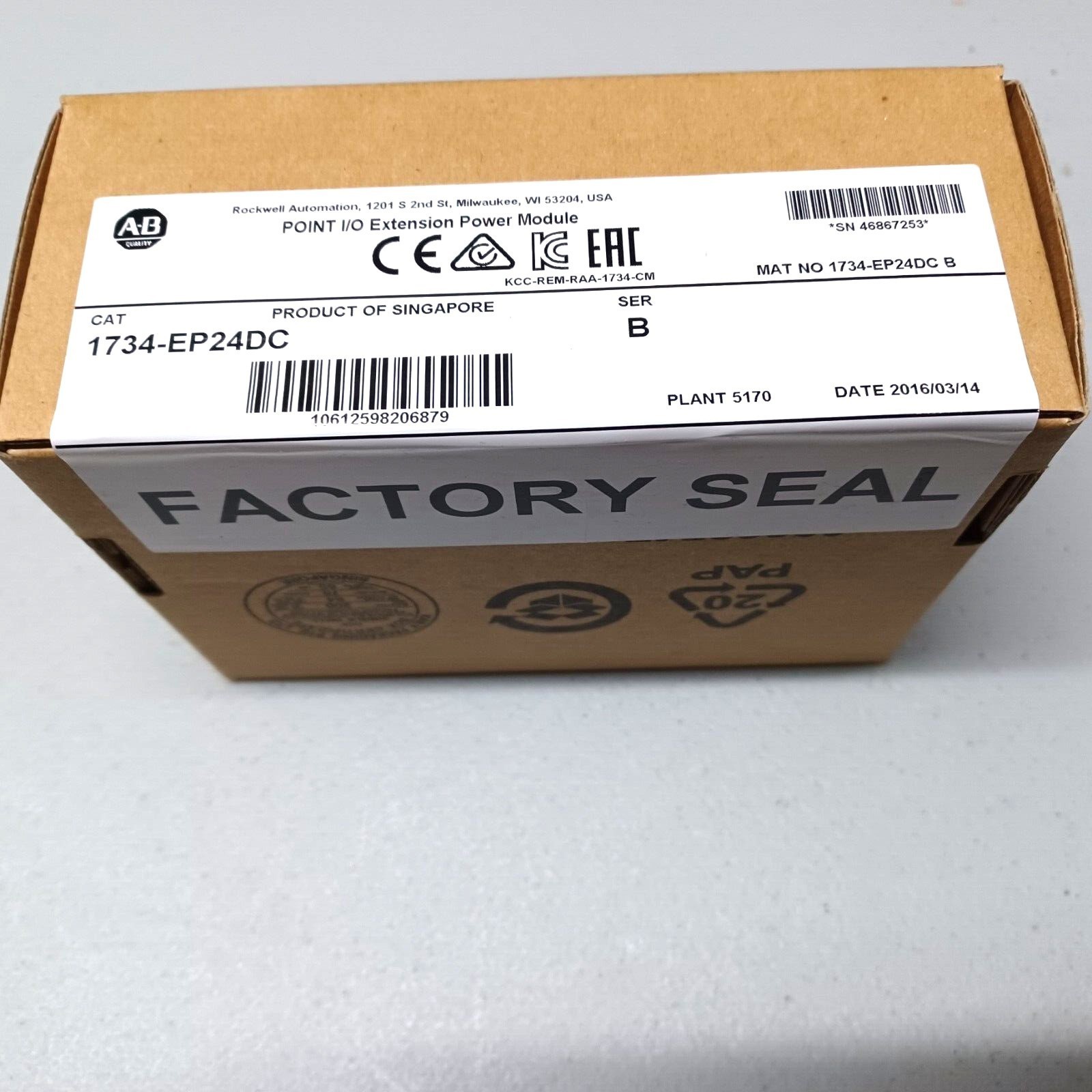 New in Box AB 1734-EP24DC/B POINT I/O Extension Power Module 1734EP24DC serB 1PC