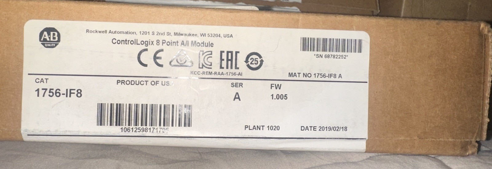 1756-IF8 AB ControlLogix Point A/I Module New Factory Sealed 1756IF8