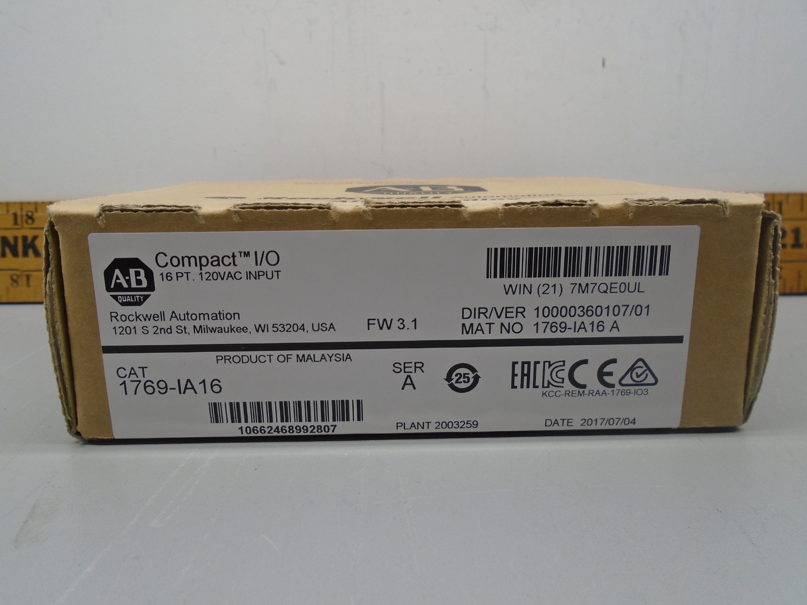 New old Stock Allen Bradley 1769-IA16 Compact I/O AC Input 1769-1A16 N240