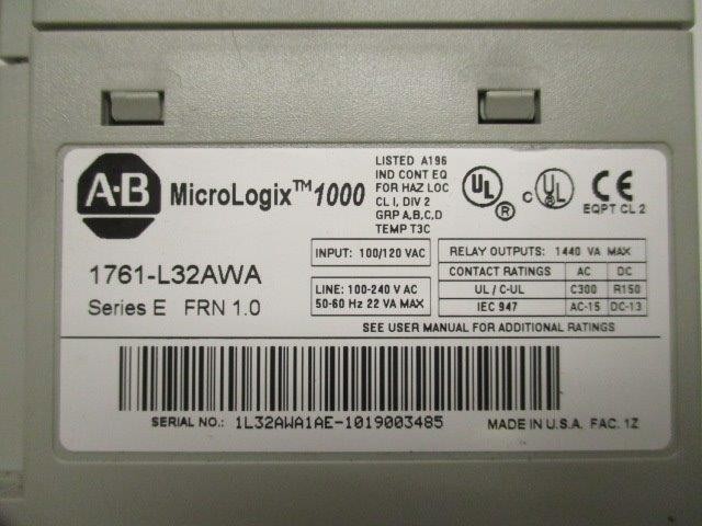 ALLEN BRADLEY 1761-L32AWA SER. E F/W 1.0 (AS PICTURED) NSMP