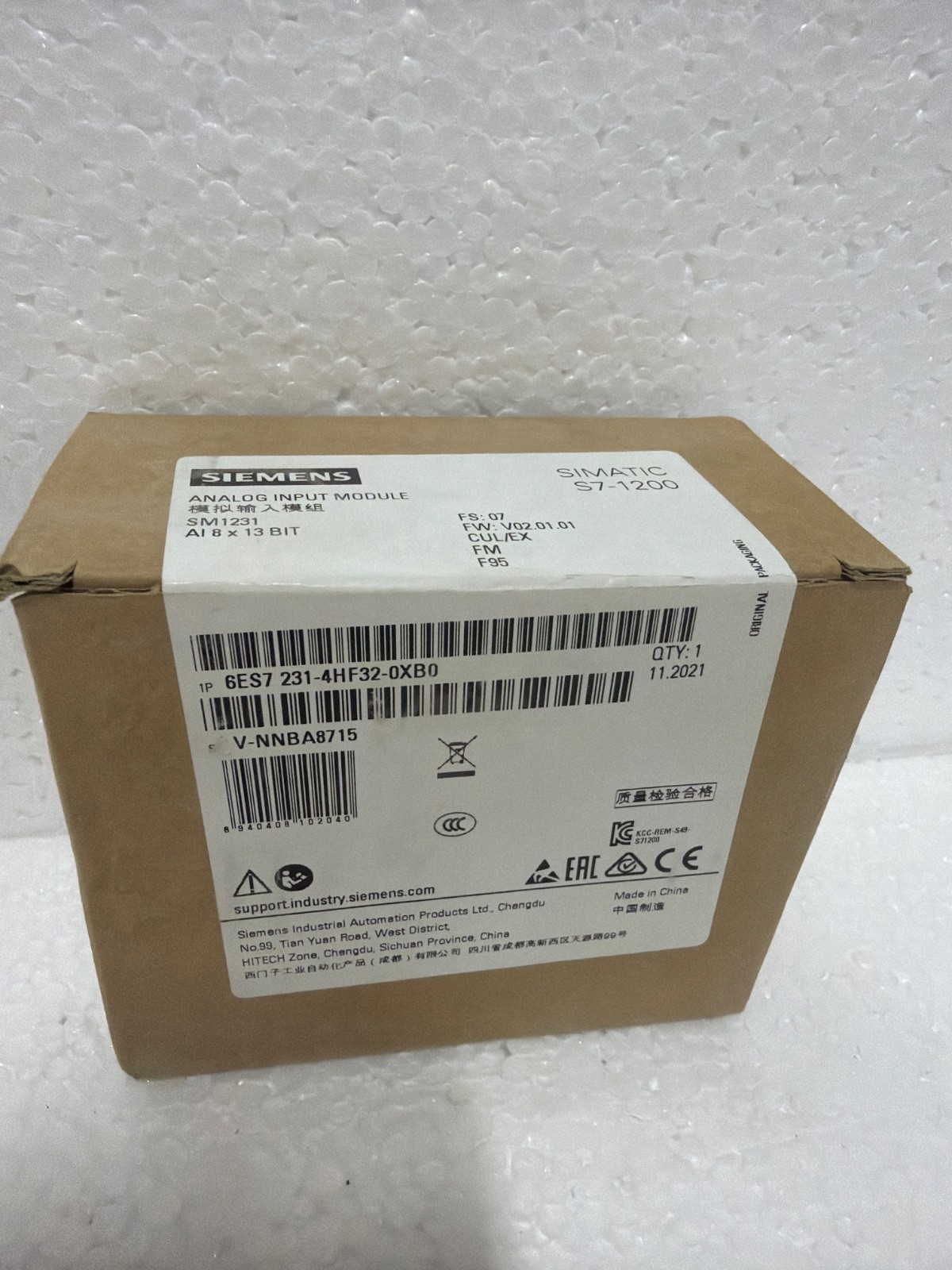 Siemens 6ES7 231-4HF32-0XB0 Analog Input Module 6ES7231-4HF32-0XB0