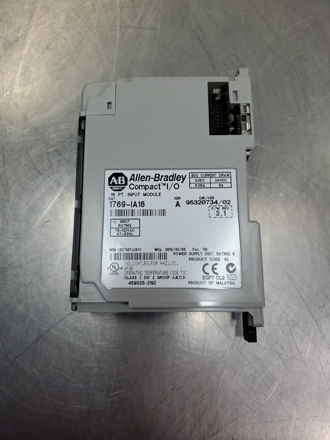 Allen Bradley 1769-IA16 Ser A Compact I/O 16 PT. Input Module, F/W 3.1. 3E-36