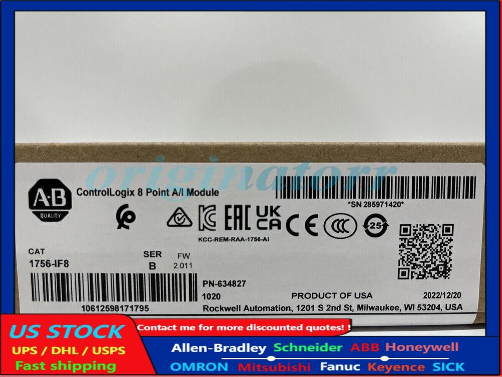 nEW IN BOX Allen-Bredley 1756-IF8 Ser A ControlLogix 8 Point A/I Module 1756IF8
