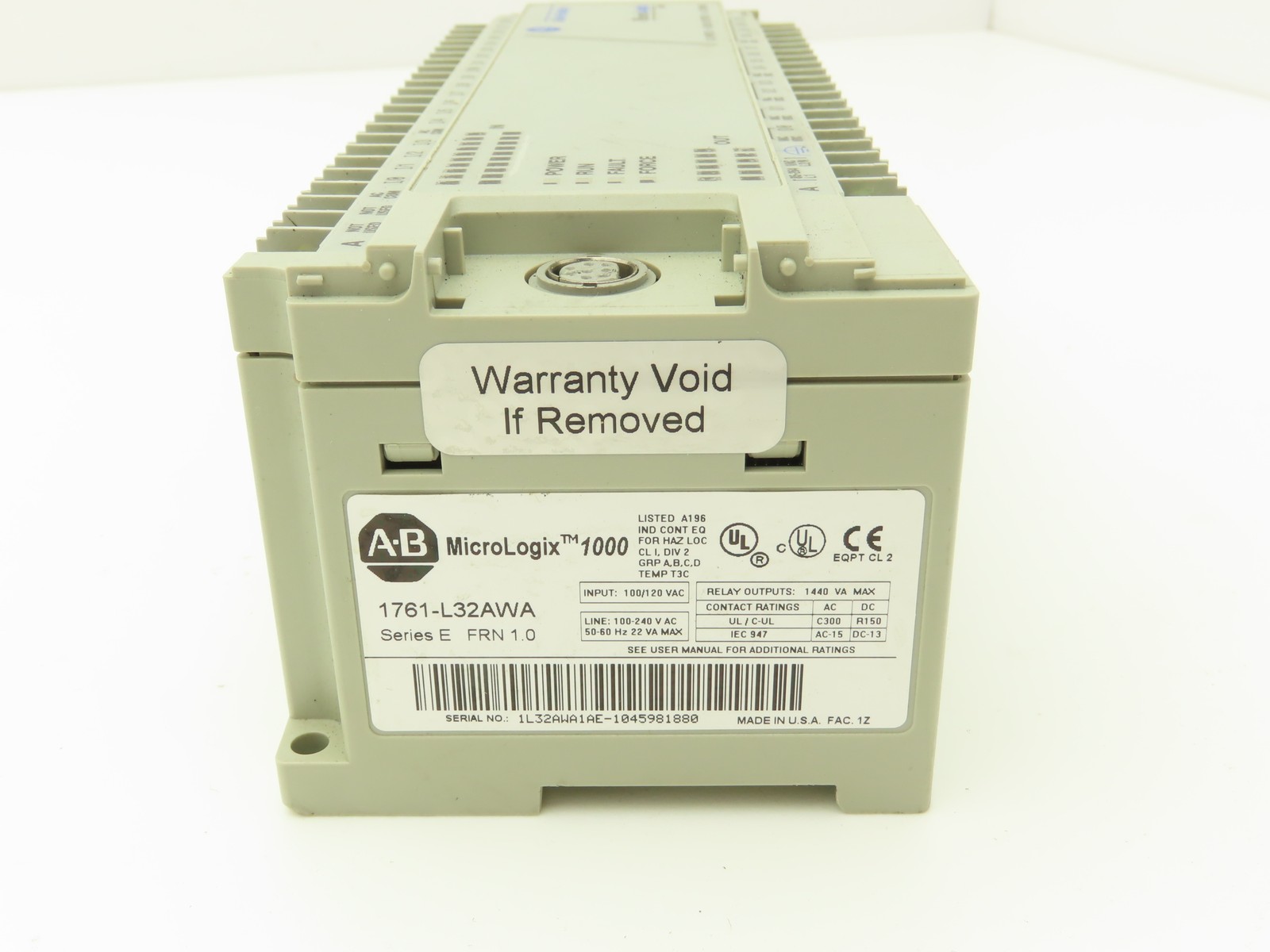 Allen Bradley 1761-L32AWA MicroLogix 1000 PLC Controller 100-240VAC Series E