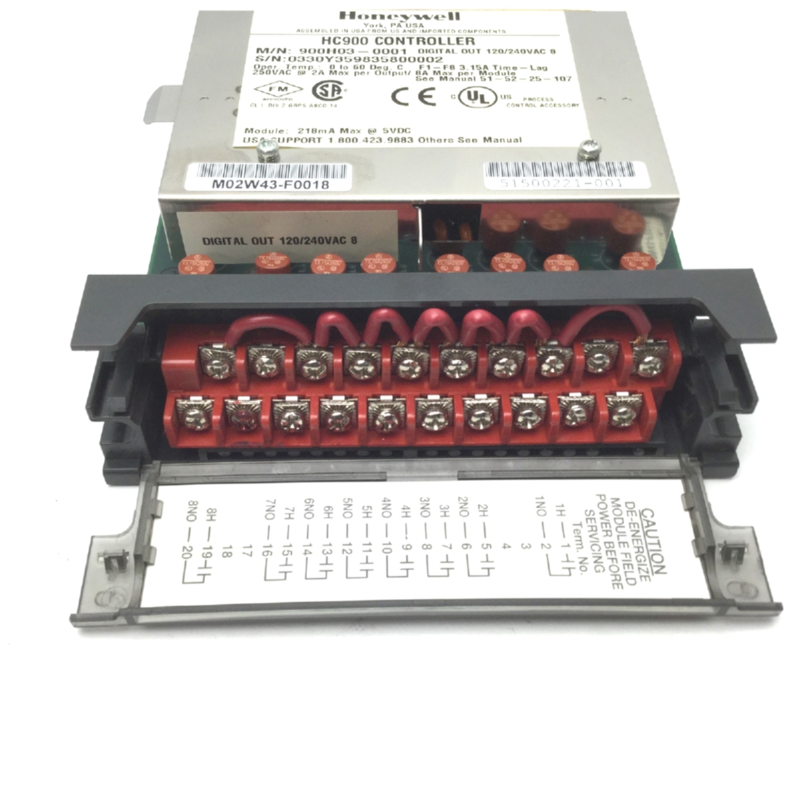 Honeywell 900H03-0001 HC900 ControlEdge Digital Ouput Module 8-Channel 120/240V~