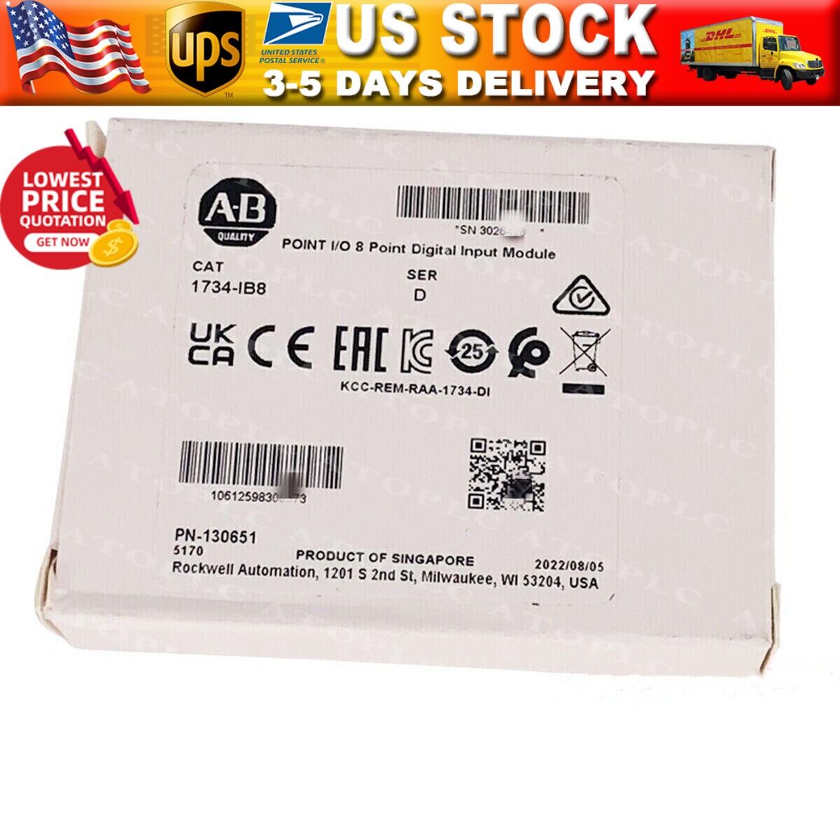 NEW AB 1734-IB8 POINT I/O 8 Point Digital Input Module 1734IB8 US Free Tax