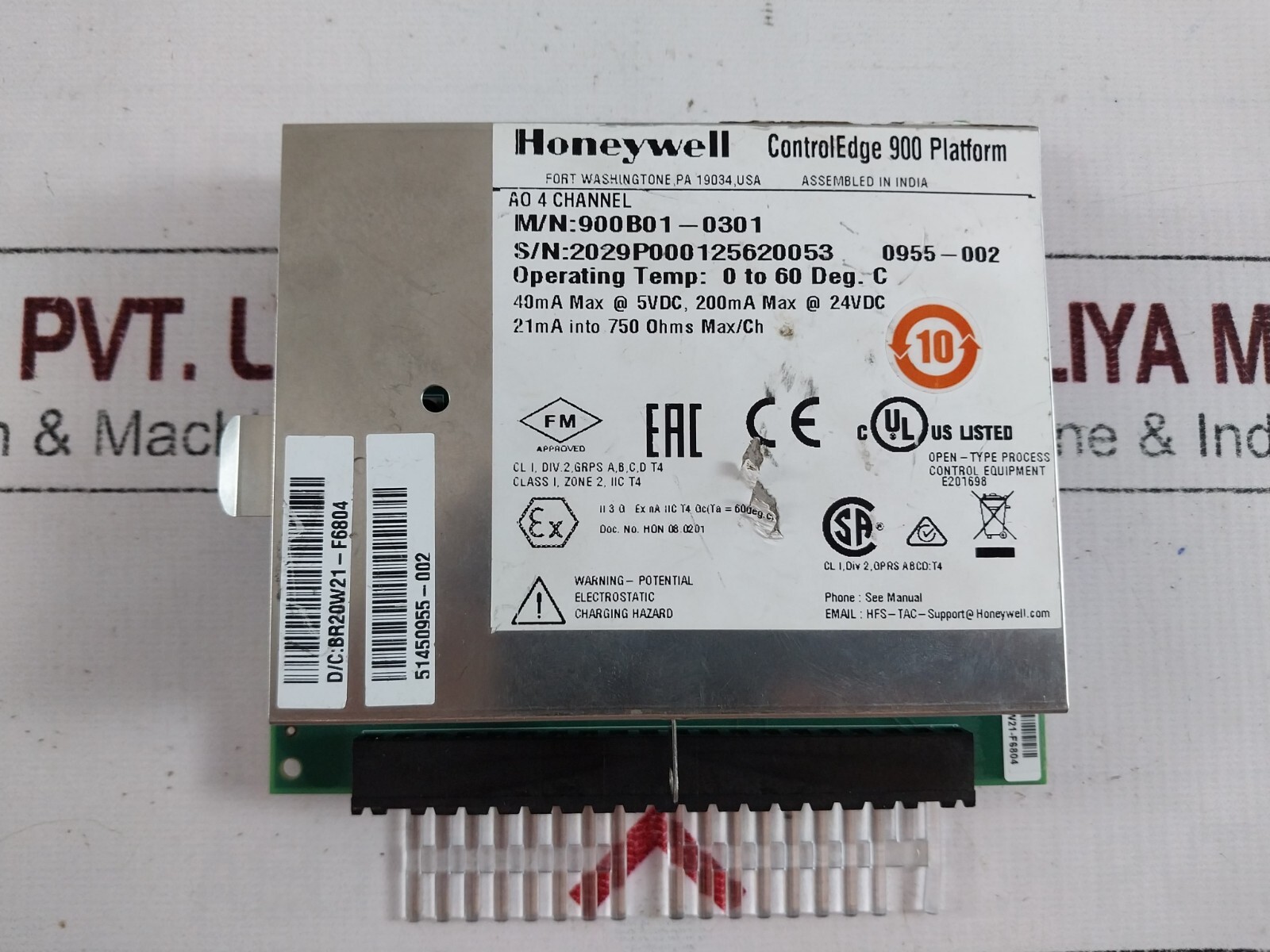 Honeywell 900b01-0301 analog output module 51450955-002