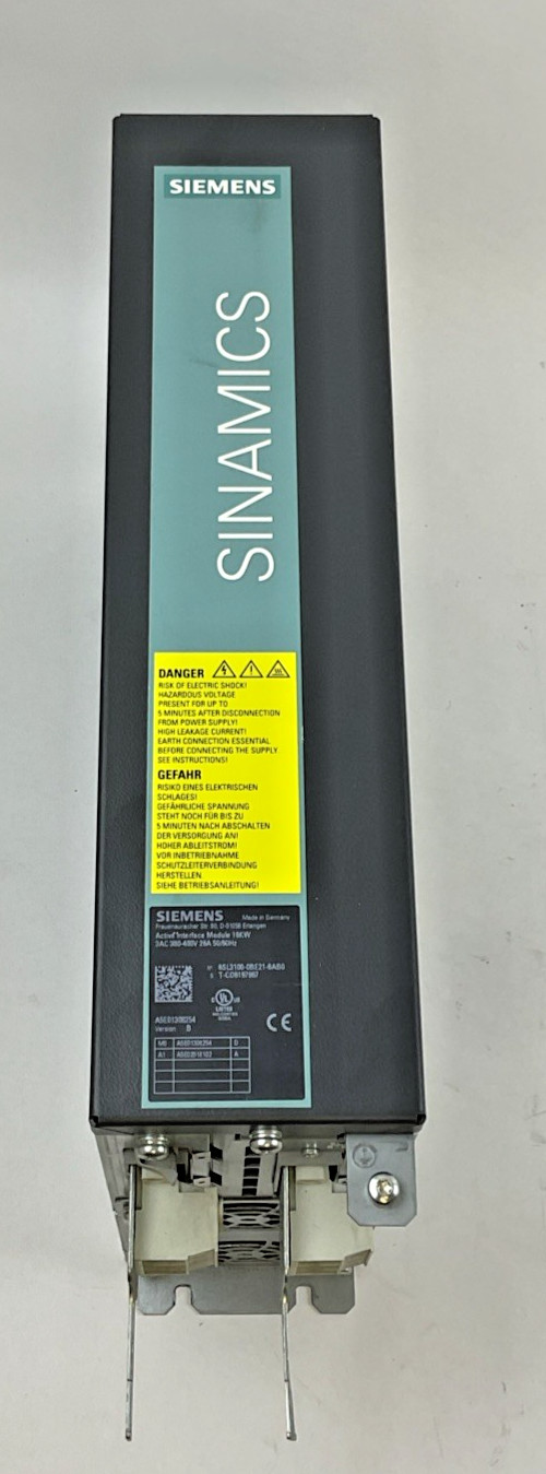 SIEMENS 6SL3100-0BE21-6AB0 VER.B ACTIVE INTERFACE MODULE 16KW 480V 26A 50/60HZ