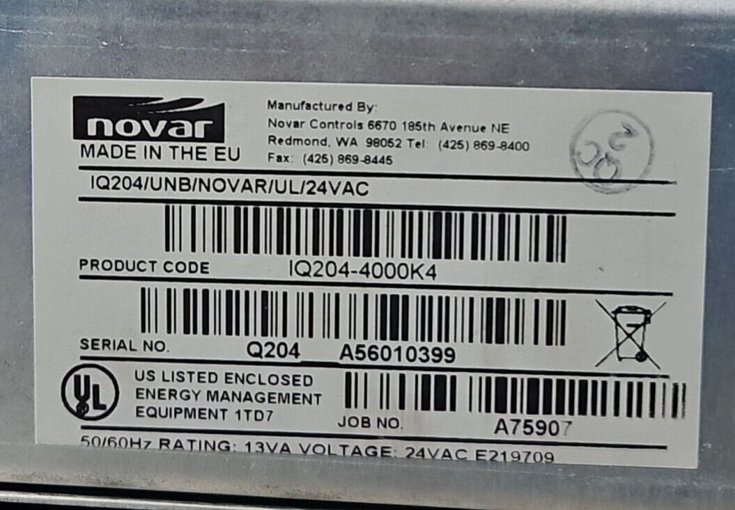 Novar IQ204-400K4 Programmable DDC Controller 24 VAC (BIN113)