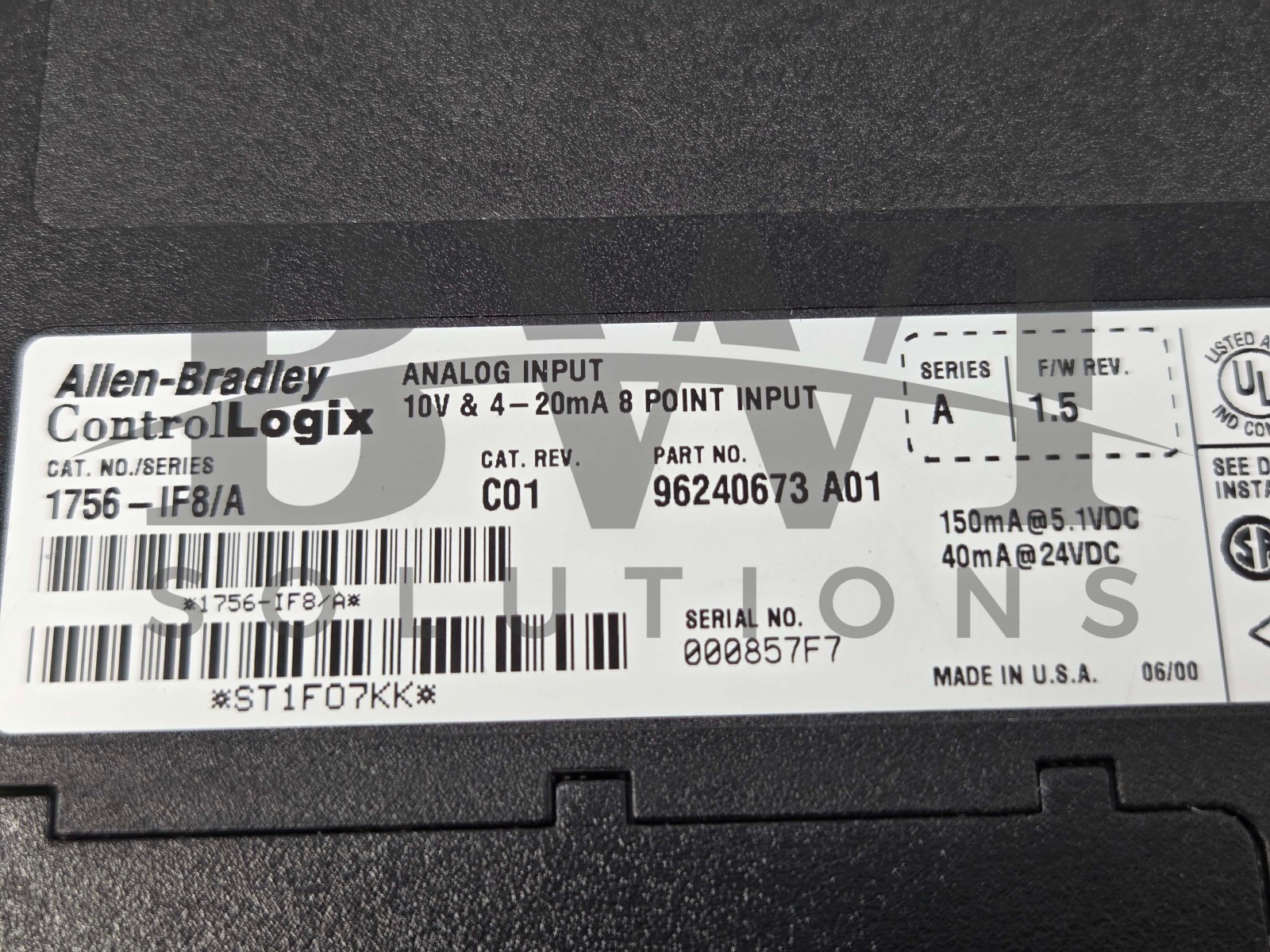 Allen Bradley 1756-IF8 /A ControlLogix 8-Point Analog Input Module 1756IF8