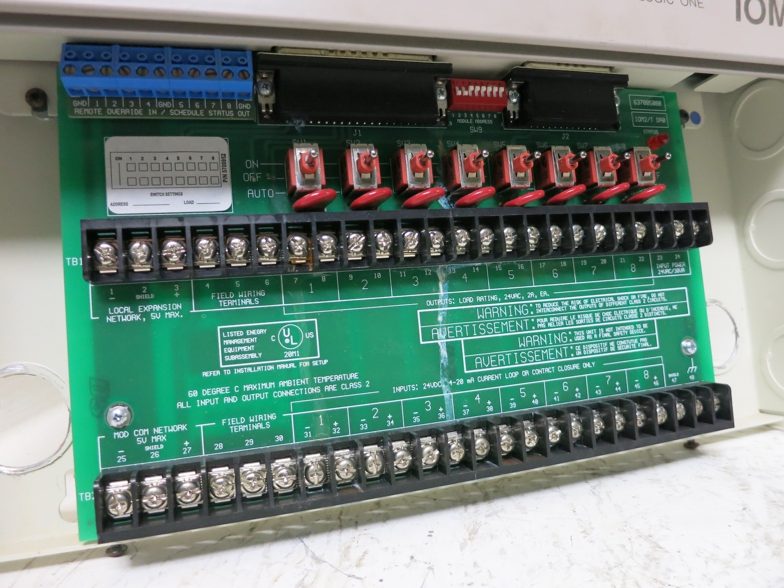 Novar IOM/2 Logic One V1.29 Input/Output Module Triac Remote Override DRO Board