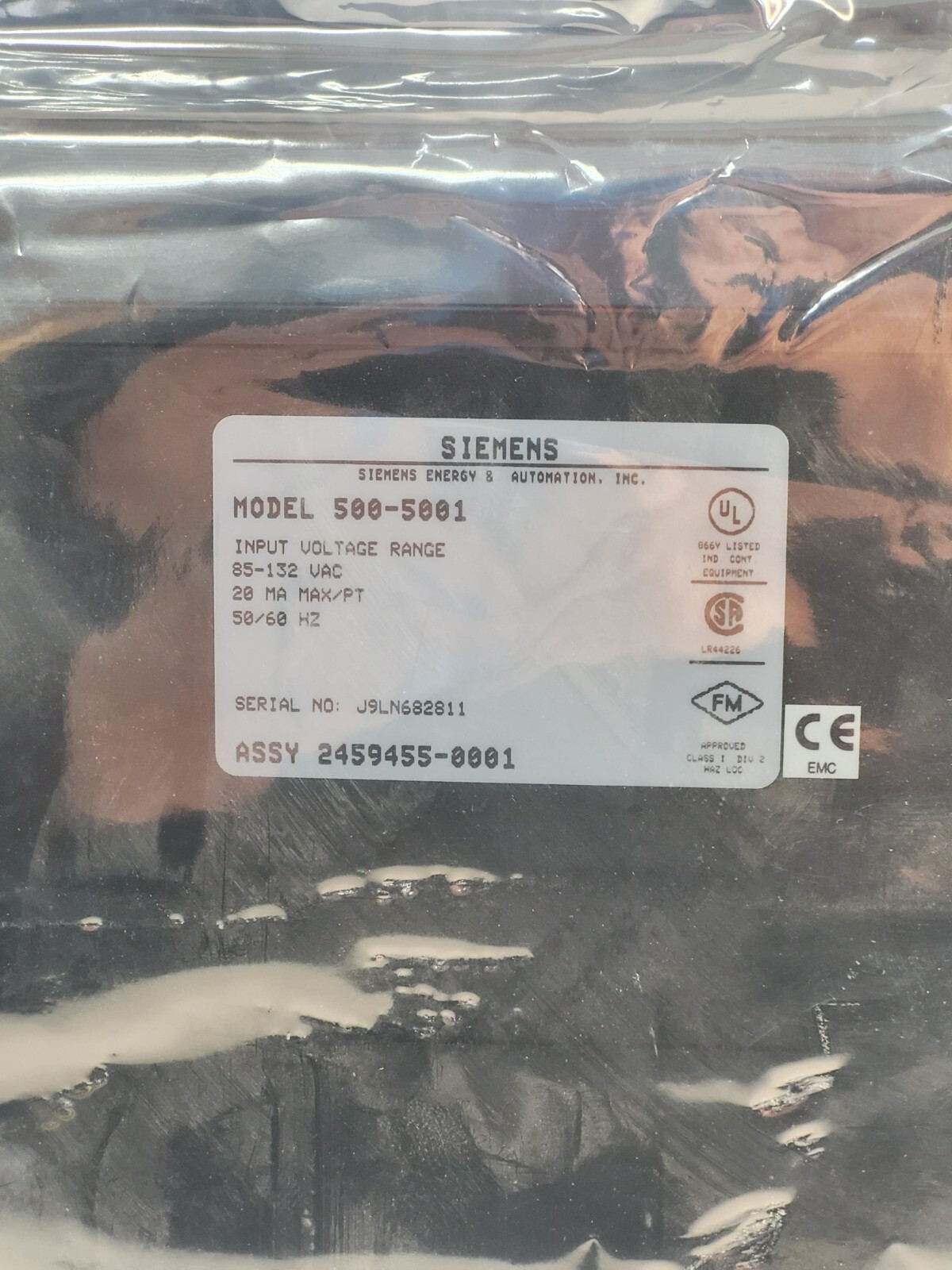 SIEMENS 500-5001 INPUT VOLTAGE RANGE MODULE New In Sealed Package b12