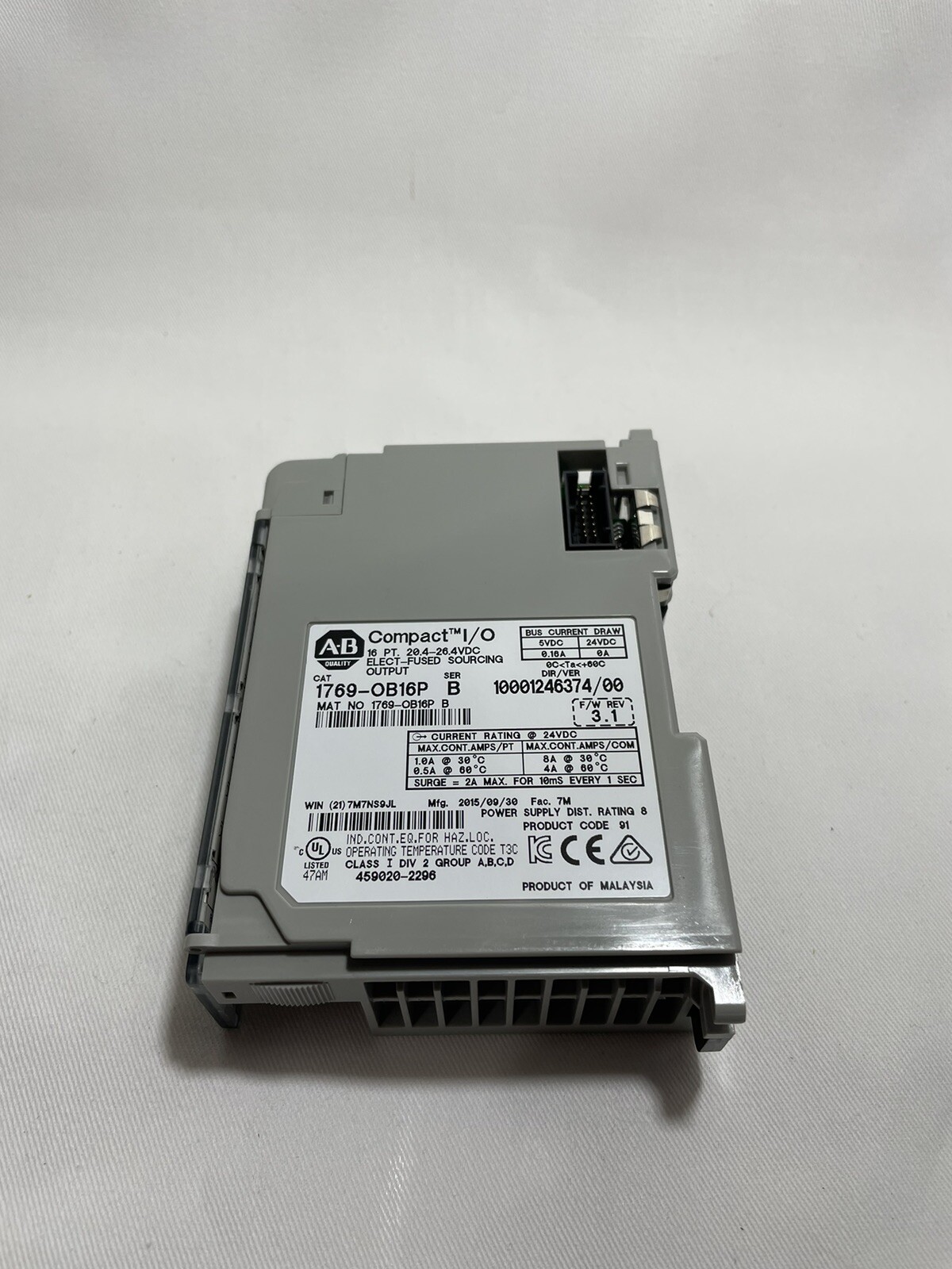 Allen Bradley 1769-OB16P 1769-0B16P Ser B Compact I/O Output Module 16 Pt Fused
