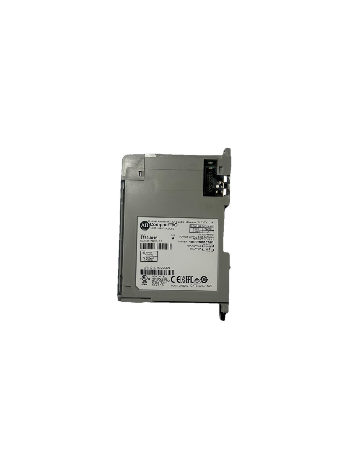 AB 1769-IA16 /A Compact I/O 16 Pt 85-265 VAC OUTPUT Module – Allen Bradley